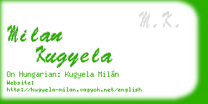milan kugyela business card